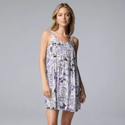 Women's Simply Vera Vera Wang Woven Chemise -Vera Wang Shop 7370107 Silver Novelty 1