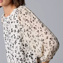 Women's Simply Vera Vera Wang Mixed Media 3/4 Sleeve Top 10 Women's Simply Vera Vera Wang Mixed Media 3/4 Sleeve Top -Vera Wang Shop 7378911 ALT2