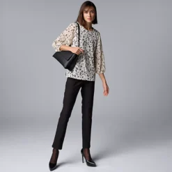 Women's Simply Vera Vera Wang Mixed Media 3/4 Sleeve Top 11 Women's Simply Vera Vera Wang Mixed Media 3/4 Sleeve Top -Vera Wang Shop 7378911 ALT3