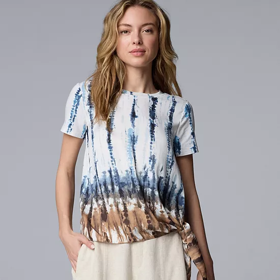 Simply Vera Vera Wang Side-Tie Mixed Media Top 6 Simply Vera Vera Wang Side-Tie Mixed Media Top - Image 6