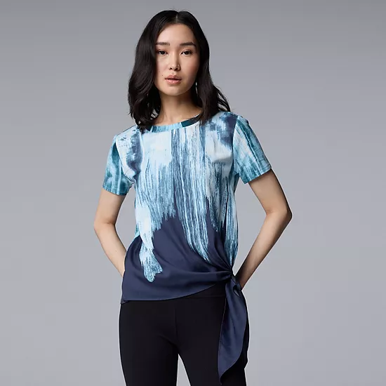 Simply Vera Vera Wang Side-Tie Mixed Media Top 9 Simply Vera Vera Wang Side-Tie Mixed Media Top - Image 9