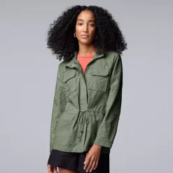 Women's Simply Vera Vera Wang Embroidered Utility Jacket