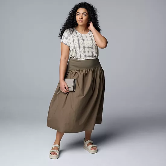 Plus Size Simply Vera Vera Wang Mixed Media Skirt 4 Plus Size Simply Vera Vera Wang Mixed Media Skirt - Image 4