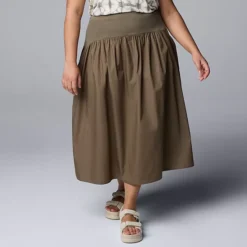Plus Size Simply Vera Vera Wang Mixed Media Skirt 10 Plus Size Simply Vera Vera Wang Mixed Media Skirt -Vera Wang Shop 7464480 Olive Tapenade 1