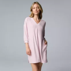Women's Simply Vera Vera Wang 3/4 Sleeve Sleepshirt -Vera Wang Shop 7469973 Blush