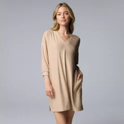 Women's Simply Vera Vera Wang 3/4 Sleeve Sleepshirt