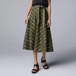 Women's Simply Vera Vera Wang Belted Maxi Skirt 12 Women's Simply Vera Vera Wang Belted Maxi Skirt -Vera Wang Shop 7483439 Green Dye Stripe