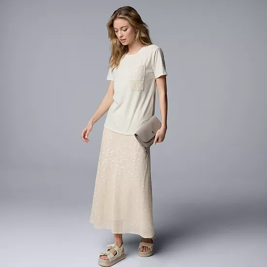 Women's Simply Vera Vera Wang Sequin Skirt 4 Women's Simply Vera Vera Wang Sequin Skirt - Image 4