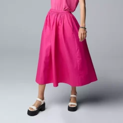 Women's Simply Vera Vera Wang Pull On Midi Skirt -Vera Wang Shop 7484958 Always Pink 1
