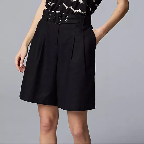 Petite Simply Vera Vera Wang Linen Bermuda Shorts 2 Petite Simply Vera Vera Wang Linen Bermuda Shorts - Image 2