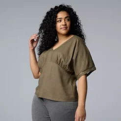 Plus Size Simply Vera Vera Wang Kimono Top With Embellished Trim