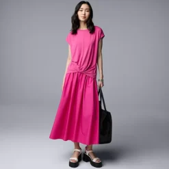 Women's Simply Vera Vera Wang Knotted Front T-Shirt -Vera Wang Shop 7492481 ALT3