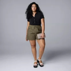 Plus Size Simply Vera Vera Wang Utility Shorts -Vera Wang Shop 7492486 ALT3