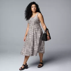 Plus Size Simply Vera Vera Wang Seamed Midi Dress -Vera Wang Shop 7492578 ALT3
