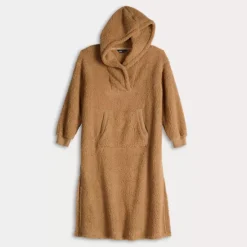 Women's Simply Vera Vera Wang Sherpa Long Sleeve Hooded Lounger -Vera Wang Shop 7494290 ALT4