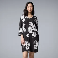 Women's Simply Vera Vera Wang Cozy 3/4 Sleeve Sleepshirt