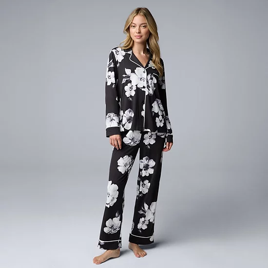 Women's Simply Vera Vera Wang 2-Piece Pajama Top & Pajama Bottoms Set 6 Women's Simply Vera Vera Wang 2-Piece Pajama Top & Pajama Bottoms Set - Image 6