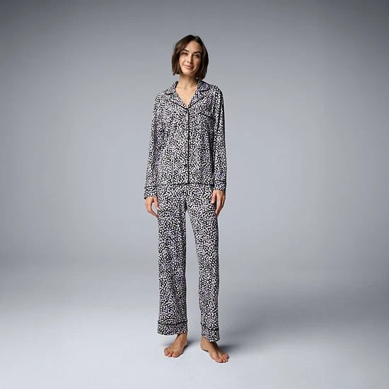 Women's Simply Vera Vera Wang 2-Piece Pajama Top & Pajama Bottoms Set 8 Women's Simply Vera Vera Wang 2-Piece Pajama Top & Pajama Bottoms Set - Image 8