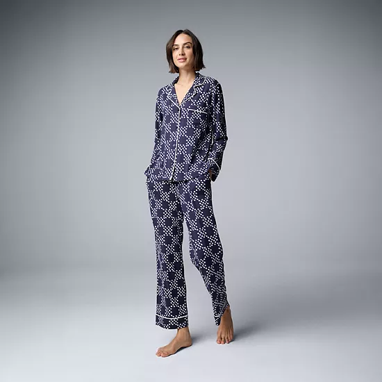 Women's Simply Vera Vera Wang 2-Piece Pajama Top & Pajama Bottoms Set 10 Women's Simply Vera Vera Wang 2-Piece Pajama Top & Pajama Bottoms Set - Image 10