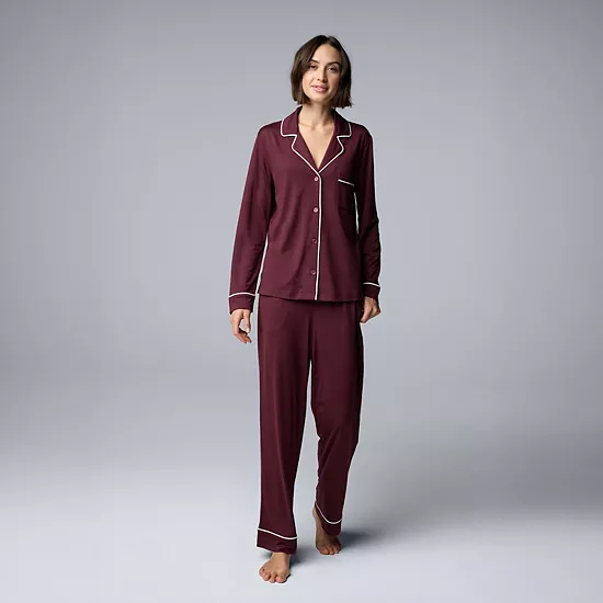 Women's Simply Vera Vera Wang 2-Piece Pajama Top & Pajama Bottoms Set 7 Women's Simply Vera Vera Wang 2-Piece Pajama Top & Pajama Bottoms Set - Image 7