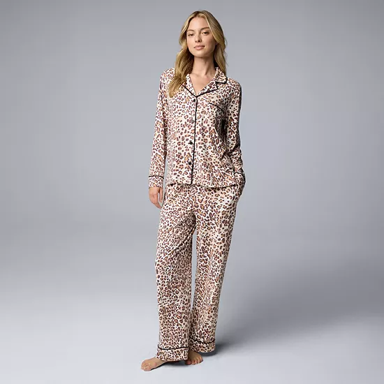 Women's Simply Vera Vera Wang 2-Piece Pajama Top & Pajama Bottoms Set 3 Women's Simply Vera Vera Wang 2-Piece Pajama Top & Pajama Bottoms Set - Image 3