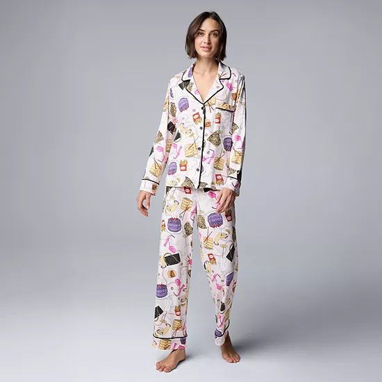 Women's Simply Vera Vera Wang 2-Piece Pajama Top & Pajama Bottoms Set 5 Women's Simply Vera Vera Wang 2-Piece Pajama Top & Pajama Bottoms Set - Image 5