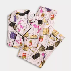 Petite Simply Vera Vera Wang Cozy Long Sleeve Notch Pajama Top & Pajama Pant Set -Vera Wang Shop 7494389 ALT4