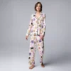 Petite Simply Vera Vera Wang Cozy Long Sleeve Notch Pajama Top & Pajama Pant Set