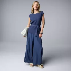 Women's Simply Vera Vera Wang Cap Sleeve Tie Waist Sweater Top -Vera Wang Shop 7495501 ALT3