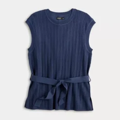 Women's Simply Vera Vera Wang Cap Sleeve Tie Waist Sweater Top -Vera Wang Shop 7495501 ALT4