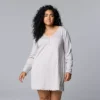 Plus Size Simply Vera Vera Wang Pointelle Long Sleeve Sleepshirt