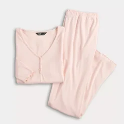 Women's Simply Vera Vera Wang Pointelle Pajama Top & Pajama Bottoms Set -Vera Wang Shop 7513469 ALT3