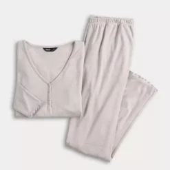 Women's Simply Vera Vera Wang Pointelle Pajama Top & Pajama Bottoms Set -Vera Wang Shop 7513469 ALT4