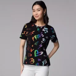 Women's Simply Vera Vera Wang Pride Boyfriend Tee -Vera Wang Shop 7527752 Multi Pride Graffiti