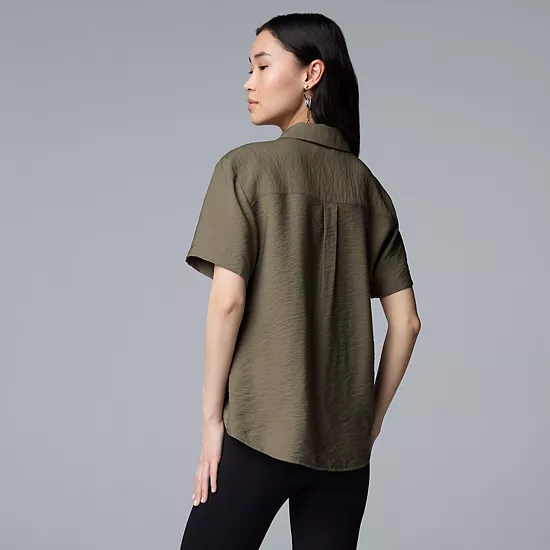 Women's Simply Vera Vera Wang Drapey Surplice Top 2 Women's Simply Vera Vera Wang Drapey Surplice Top - Image 2