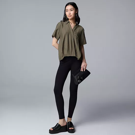 Women's Simply Vera Vera Wang Drapey Surplice Top 4 Women's Simply Vera Vera Wang Drapey Surplice Top - Image 4