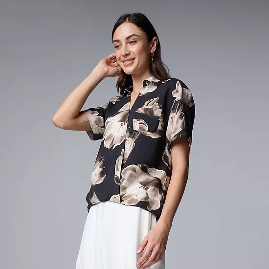 Women's Simply Vera Vera Wang Drapey Surplice Top 9 Women's Simply Vera Vera Wang Drapey Surplice Top - Image 9