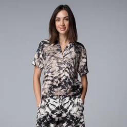 Women's Simply Vera Vera Wang Drapey Surplice Top 23 Women's Simply Vera Vera Wang Drapey Surplice Top -Vera Wang Shop 7530656 Brown Mirrored Dye