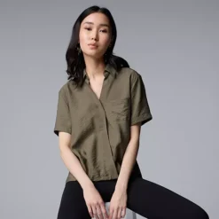 Women's Simply Vera Vera Wang Drapey Surplice Top 19 Women's Simply Vera Vera Wang Drapey Surplice Top -Vera Wang Shop 7530656 Olive Tapenade