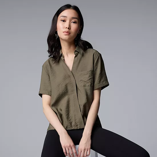 Women's Simply Vera Vera Wang Drapey Surplice Top 7 Women's Simply Vera Vera Wang Drapey Surplice Top - Image 7