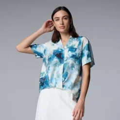 Women's Simply Vera Vera Wang Drapey Surplice Top 22 Women's Simply Vera Vera Wang Drapey Surplice Top -Vera Wang Shop 7530656 Teal Water Texture