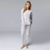 Women's Simply Vera Vera Wang Long Sleeve Pajama Top & Pajama Jogger Set