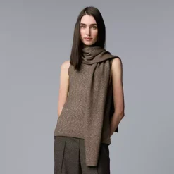 Women's Simply Vera Vera Wang Scarf Sweater Tank -Vera Wang Shop 7599409 Benji Brown