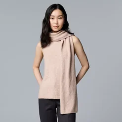 Women's Simply Vera Vera Wang Scarf Sweater Tank -Vera Wang Shop 7599409 Carly Beige