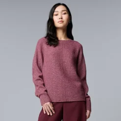 Women's Simply Vera Vera Wang Crewneck Pullover Sweater -Vera Wang Shop 7599410 Maiden Mauve