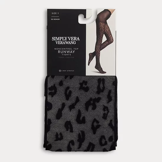 Simply Vera Vera Wang Women's Simply Vera Vera 30 Denier Wang Cheetah Print Tights 2 Simply Vera Vera Wang Women's Simply Vera Vera 30 Denier Wang Cheetah Print Tights - Image 2