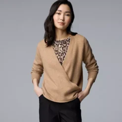 Women's Simply Vera Vera Wang Luxe Cashmere Blend 4-Way Cardigan -Vera Wang Shop 7616872 Vera Camel Heather