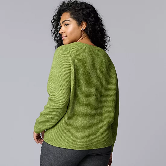 Plus Size Simply Vera Vera Wang Crewneck Pullover Sweater 2 Plus Size Simply Vera Vera Wang Crewneck Pullover Sweater - Image 2