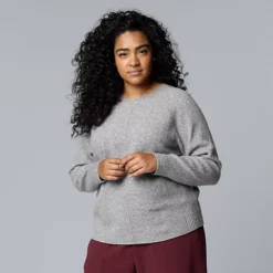 Plus Size Simply Vera Vera Wang Crewneck Pullover Sweater 12 Plus Size Simply Vera Vera Wang Crewneck Pullover Sweater -Vera Wang Shop 7619657 Light Gray Fox Heather 1
