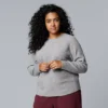 Plus Size Simply Vera Vera Wang Crewneck Pullover Sweater